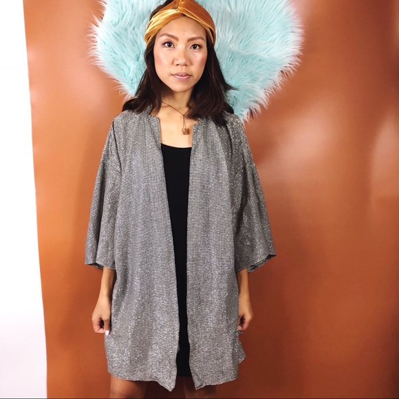 metallic kimono jacket